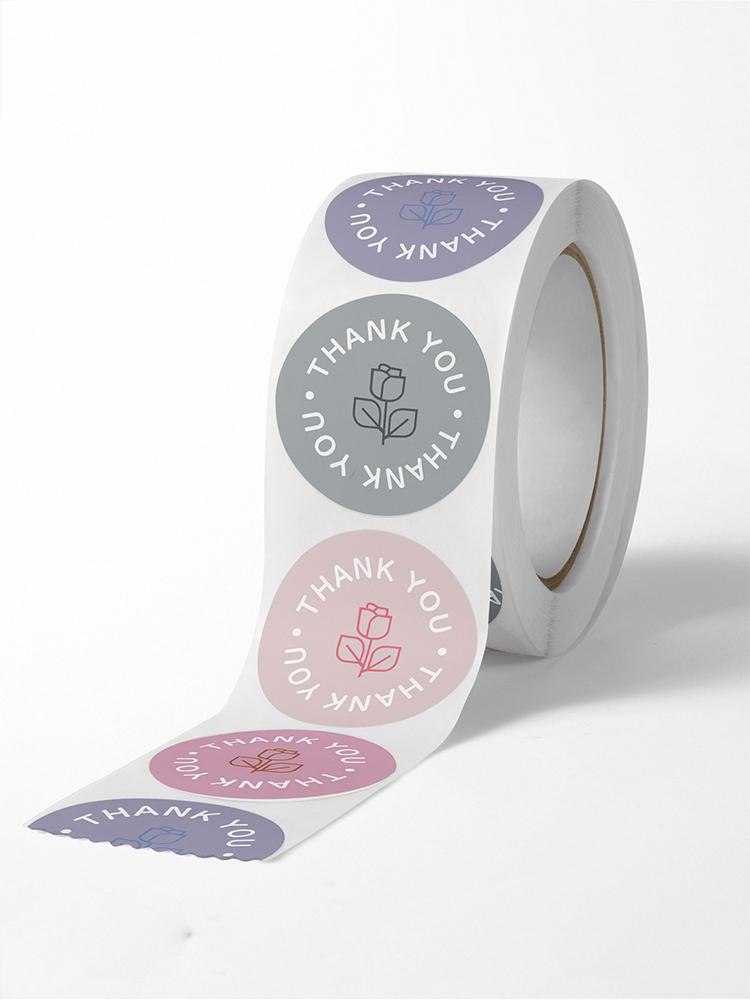

500 шт./рулон благодарственные наклейки розовые круглые этикетки наклейки конверт подарочная упаковка канцелярские принадлежности для дня рождения свадьбы бизнеса