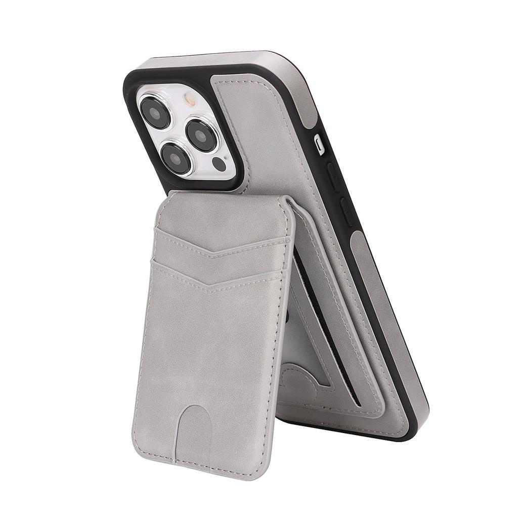 Magnetic Leather Phone Case with Card Holder for iPhone 12 - 17 Series Multi - functional Stand Shockproof Protective Cover