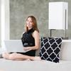 Black White Ric Pillow Covers 18X18 Inches Simple Black White Ric Pattern Pillowcase Decorative Throw Cushion