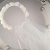 Exquisite Bridal Veil Wedding Photo Lace Up Party Accessory Artificial Flower Wreath Headband
