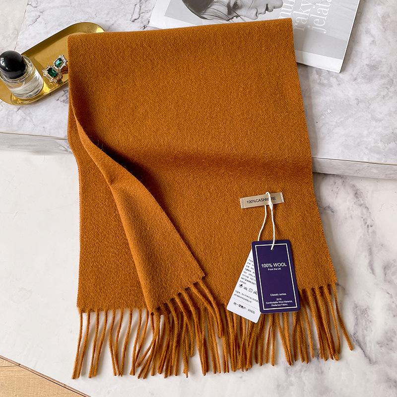 100% Cashmere Winter Design Pashmina Wool Scarf for Women Warm Thick Shawls and Wraps Female Bufanda Echarpe Tassel Muffler