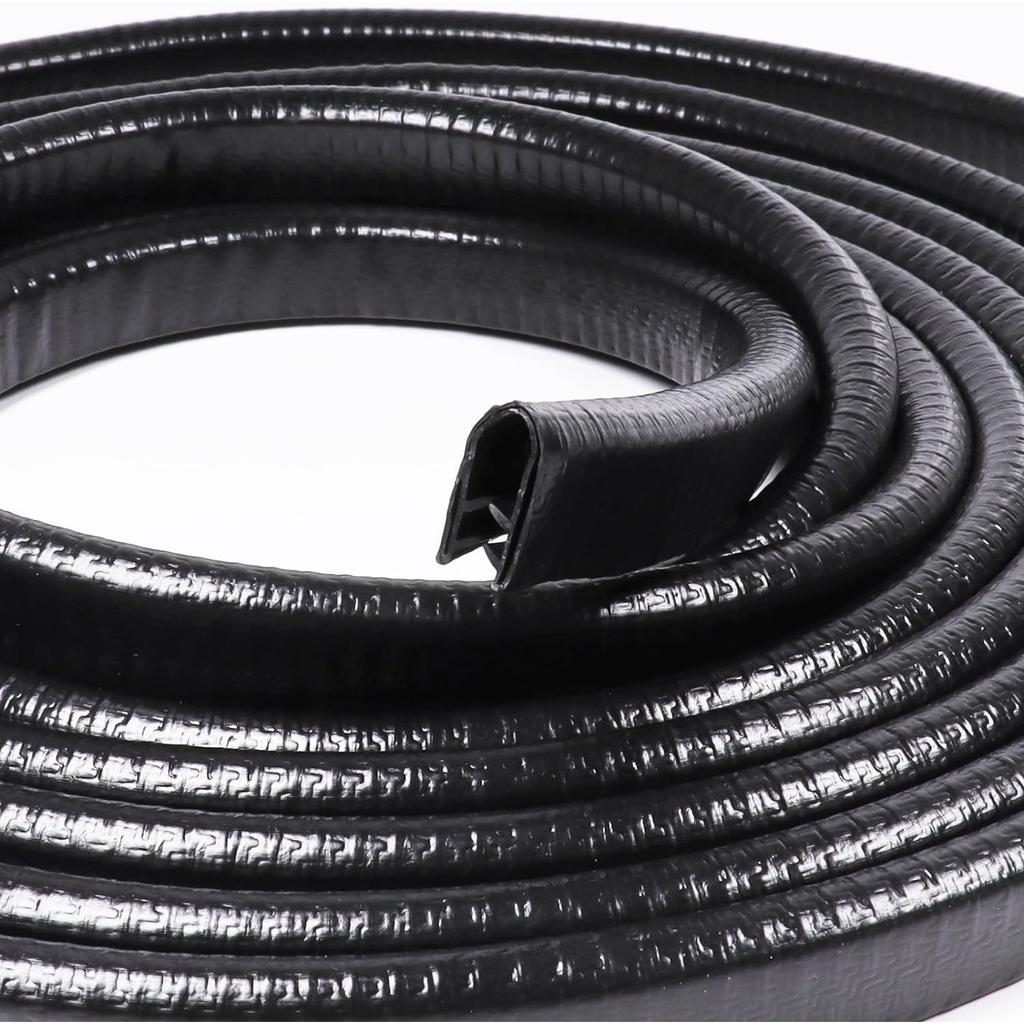 10M/32.8FT Edge Decorative Rubber U-Shaped Channel Strip with Metal Door Edge Protector Car Door Seal