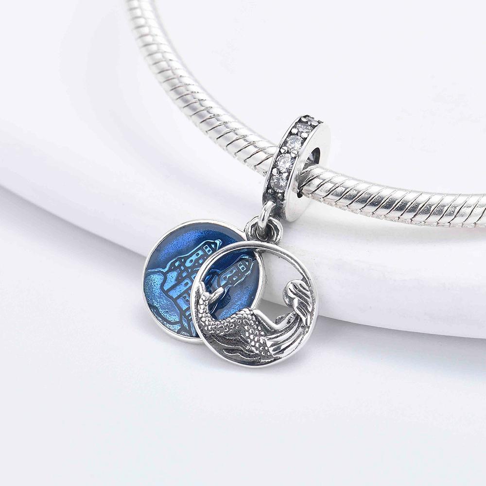 Newsterlling Copper Elegant Blue Ocean Mermaid Koi Crab Charm Pendant Fit Original Bracelet Diy Women Jewelry Accessories