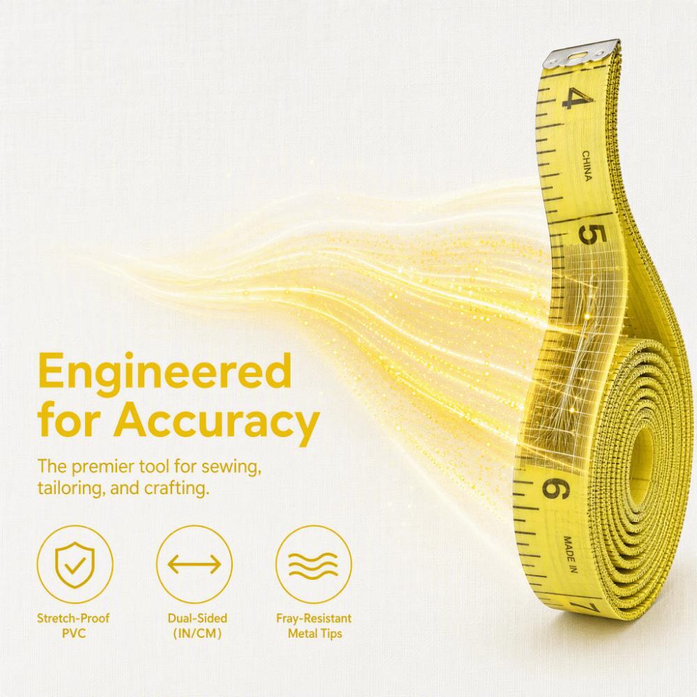 10Pcs Double Scale Soft Tape Measure Yellow Tailor Cloth Ruler For Weight Loss