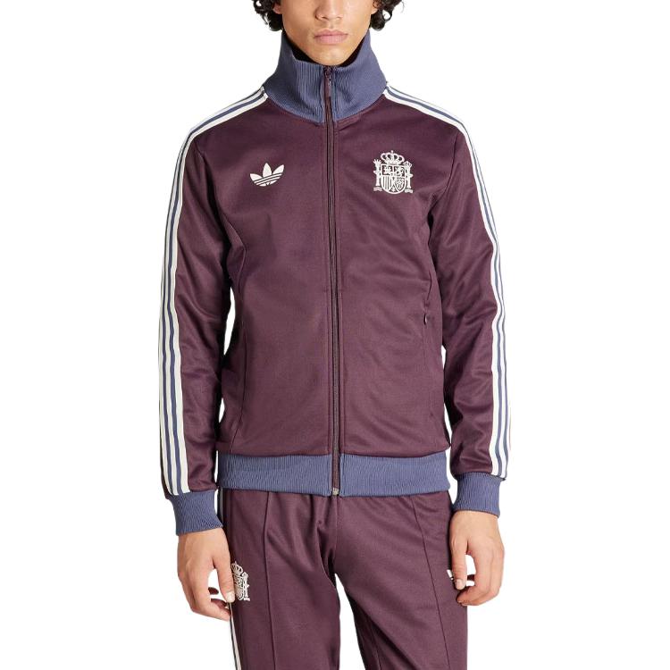 adidas Πρωτότυπο Μπουφάν Φόρμας Beckenbauer Ισπανία Ποδόσφαιρο Casual Culture Μπουφάν Ανδρικά Μπλούζες Μπορντό IU2136