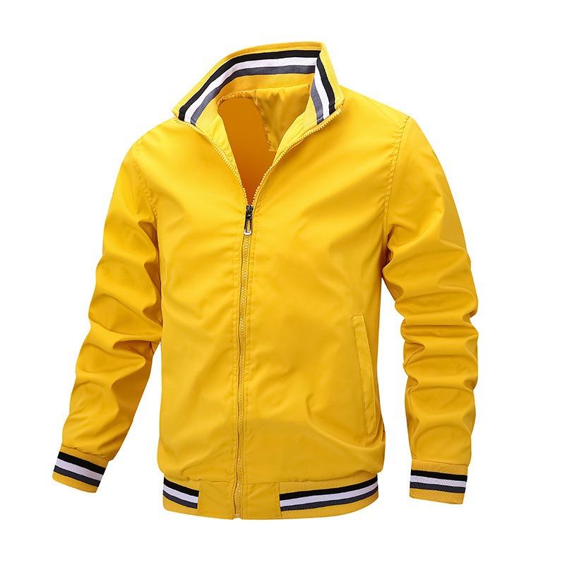 Spring and Autumn New Casual Loose Jacket Men's Spring and Autumn Sports Solid Color Stand-Up Jacket Men's