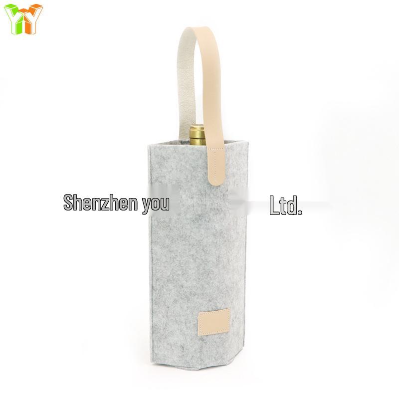 Portable 750ml Felt Wine Gift Bag - Handheld Alcohol & Beverage Storage