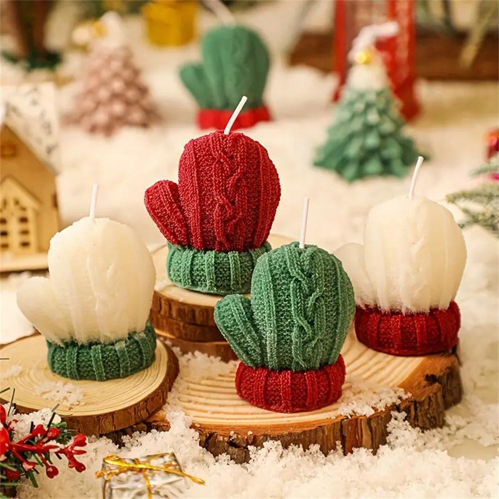 1/1PC Christmas Gloves Shaped Candles 1D Scented Candle Aromatherapy Soy Wax for Weddings Birthdays Home Festive Ambiance Decor
