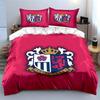 Pink Bedding Set with Crest Logo Bedding Duvet Cover Set Duvet Cover Pillowcases (1 * Duvet Cover 2 * Pillowcases, Without Duvet Insert)