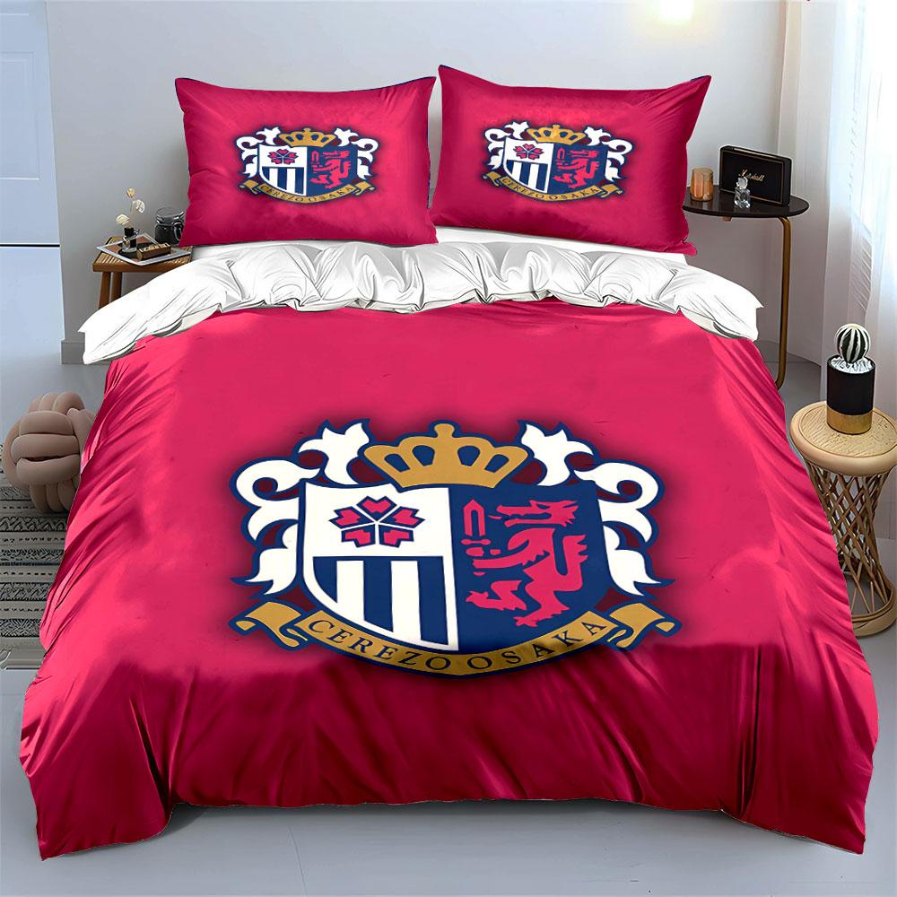 Pink Bedding Set with Crest Logo Bedding Duvet Cover Set Duvet Cover Pillowcases (1 * Duvet Cover 2 * Pillowcases, Without Duvet Insert)