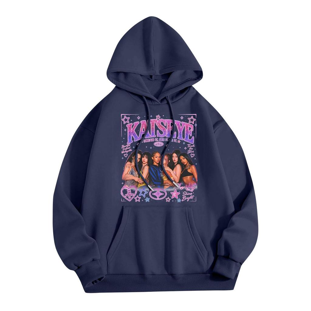 Unisex Lightweight Long-Sleeve Printed Hooded Pullover Sweatshirt