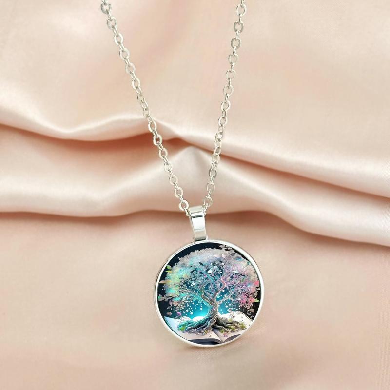 Stilvolle Lebensbaum Anhänger Halskette Jubiläum Weihnachten Verlobung Schmuck Geschenk