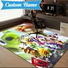Custom Name Zombies Invasion Galactic Heroes Rug for Living Room, Game Rooms, Office, Bedroom, Floor Mat Playful Design, fan gifts Christmas decor
