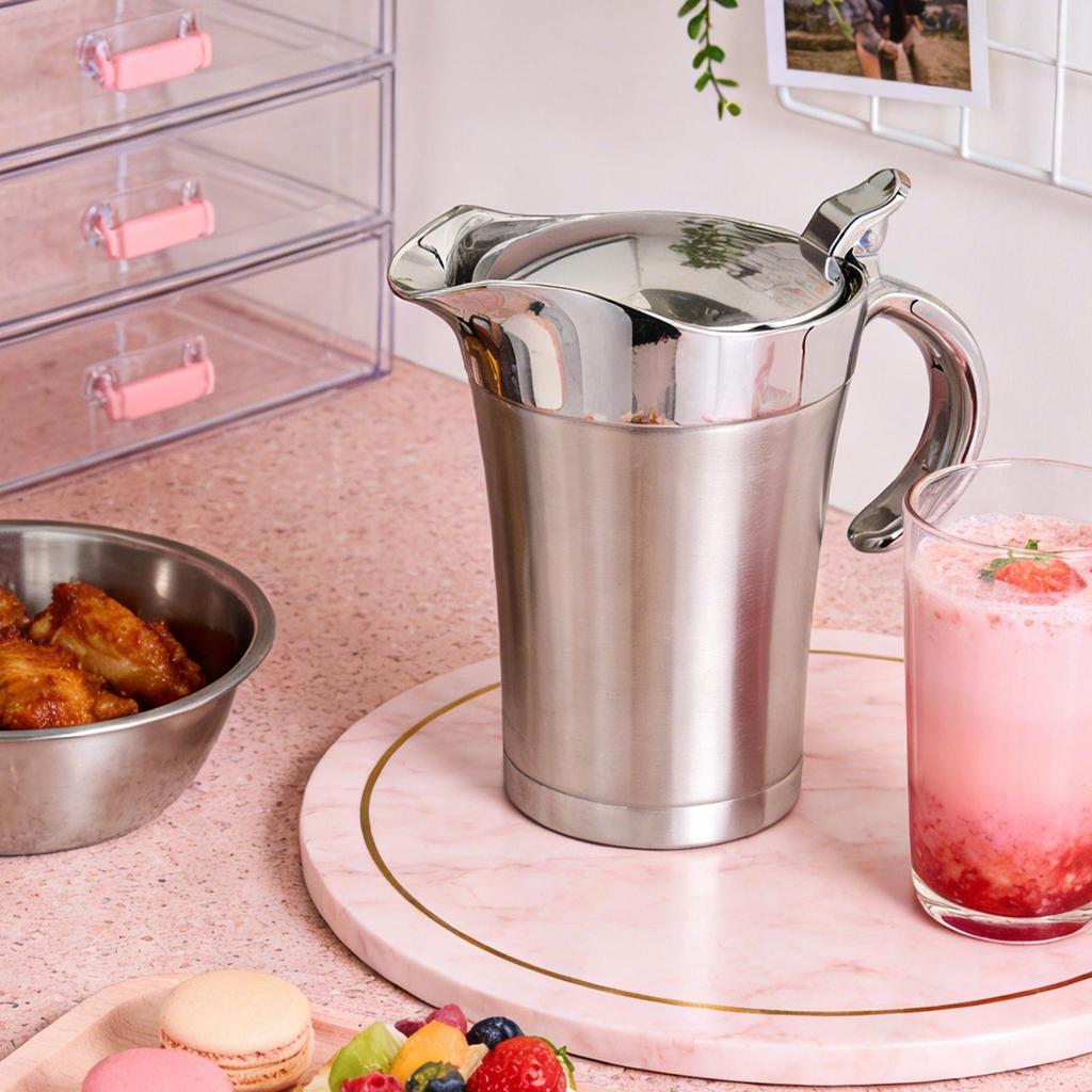 750ml Double Insulated Gravy Boat with Lid Stainless Steel Gravy Sauce Jug kitchen organizer accessories for Restaurant home