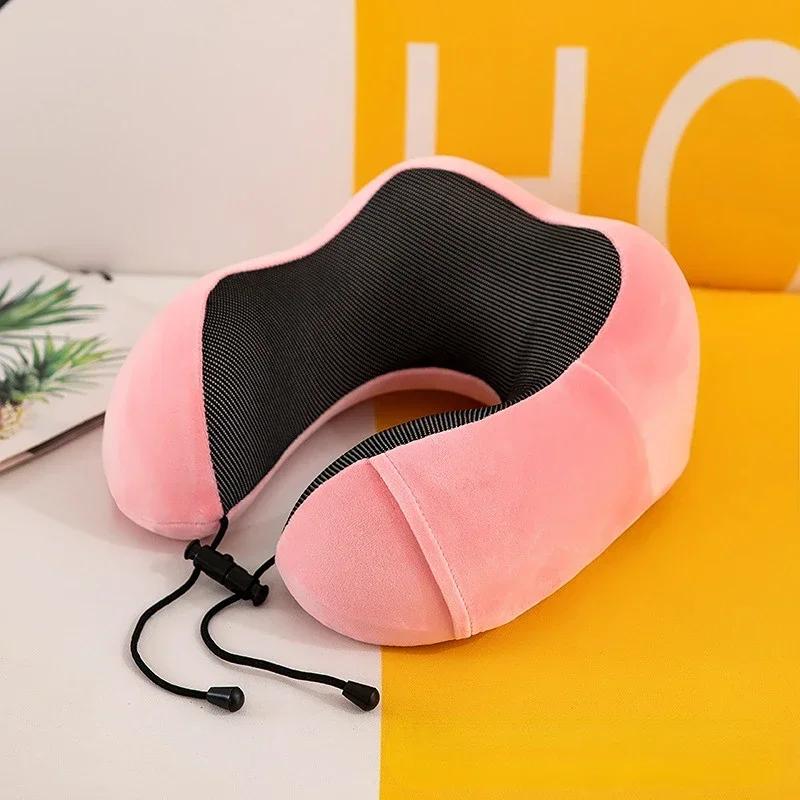 Almohadas de espuma con memoria en forma de U para el cuello, almohada de viaje suave, almohada de masaje para el cuello, almohada de avión para dormir, ropa de cama para el cuidado de la salud Cervical