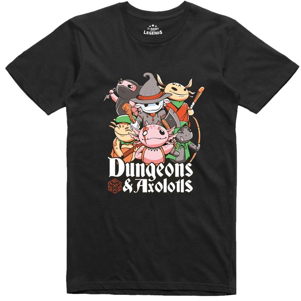 Funny Mens T Shirt RPG Dungeons and Axolotls Role Playing Regular Fit Tee