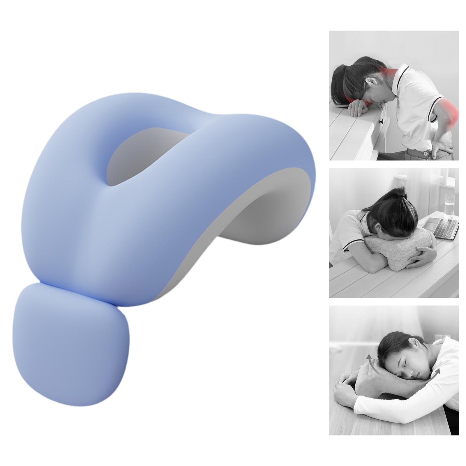 

Face Down Pillow Headrest Memory Foam Soft Ergonomic Washable Cover for Adults Travel Neck Wedge Donut Pillow for Office синій