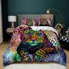 Sada povlečení Tiger Red Rose Flower Přikrývka pro chlapce Africké safari Divoká zvířata Velká kočka Queen King Polyesterový povlak na přikrývku