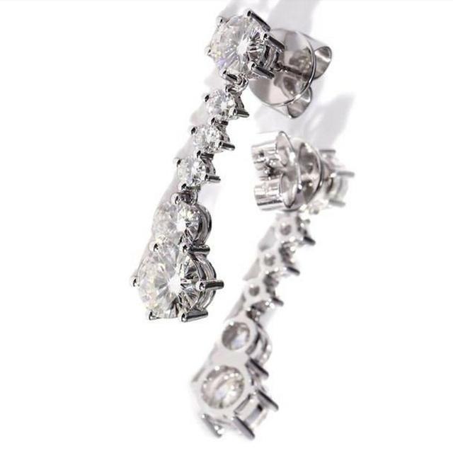 

Модные изящные женские серьги-подвески для свадебной церемонии, блестящие хрустальные аксессуары, нежный дизайн, современный стиль, ювелирные изделия