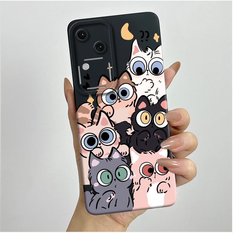 For Vivo V30 V2318 Casing Liquid Soft Silicone Aesthetic Luxury Cover Full Protective Shell For Vivo V 30 V30 Pro 5G Phone Case