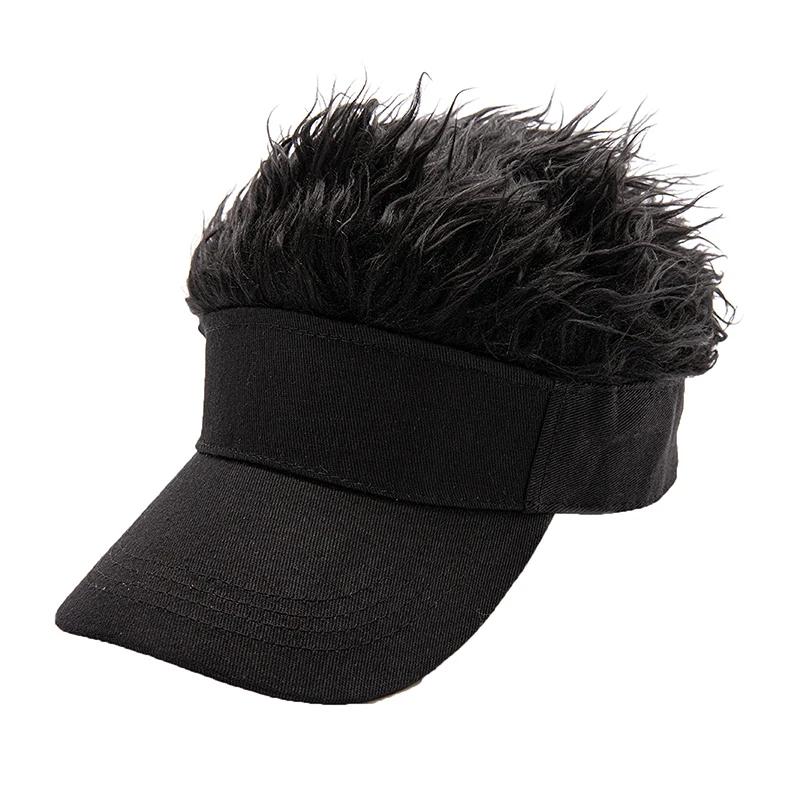 Casquette de Baseball pour hommes et femmes, bonnet, perruque, chapeau amusant, cheveux courts, respirant, doux, pour fête, toupet, plein air