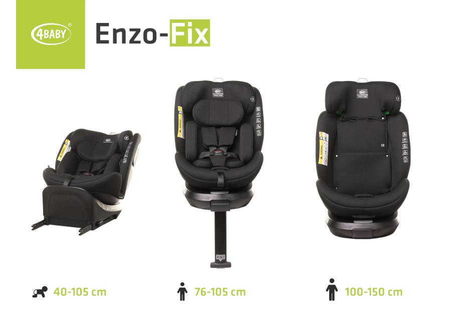 4 BABY ENZO-FIX seat 40-150cm black I-SIZE