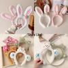 Nydelig plysjhjerte kaninøre pannebånd for ansiktsvask - Søtt tegneseriehårtilbehør