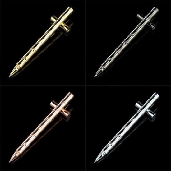 Negocios Firma Pluma Latón Pluma Tapa Recargable Bolígrafo Gel para Boda