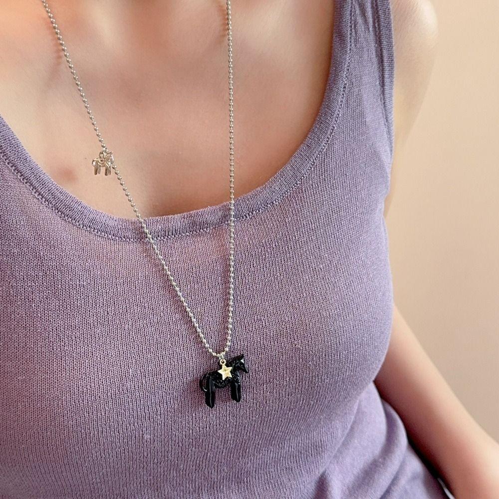 Plated Beads Chain Chokers Funny Zodiac Animal Necklaces Horse Pendant Necklaces Jewelry Gift