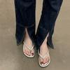 Flat Bottom Fashion New Beach Flip-flops Non-slip Rhinestone Fairy Summer Wear Advanced