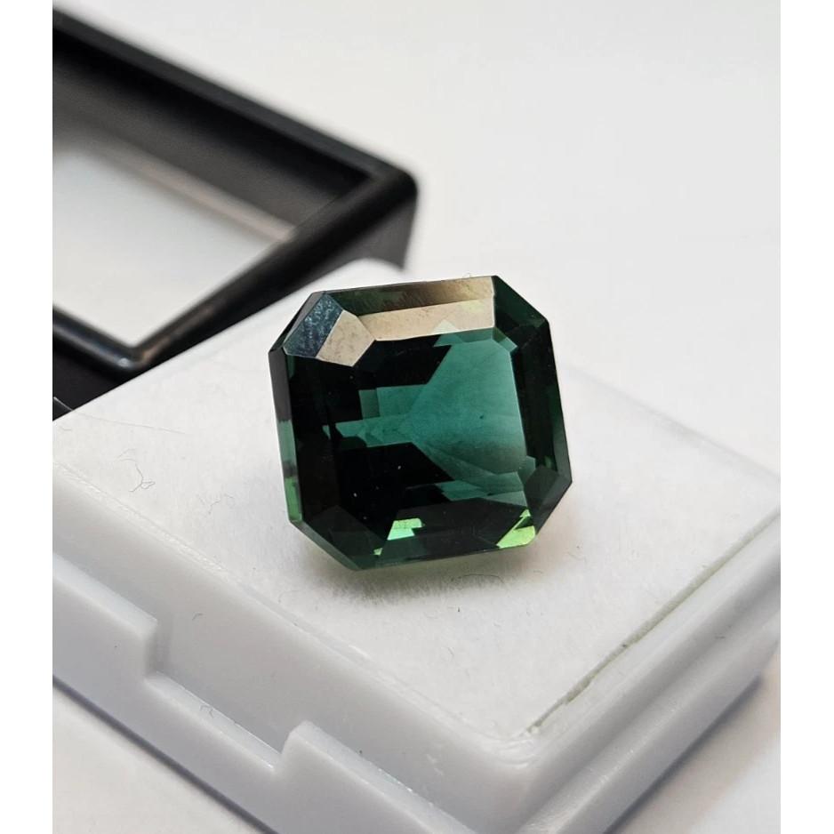 8+ Ct Green Color Tourmaline & Stud Making Asscher Cut Fabulous Loose Gemstone