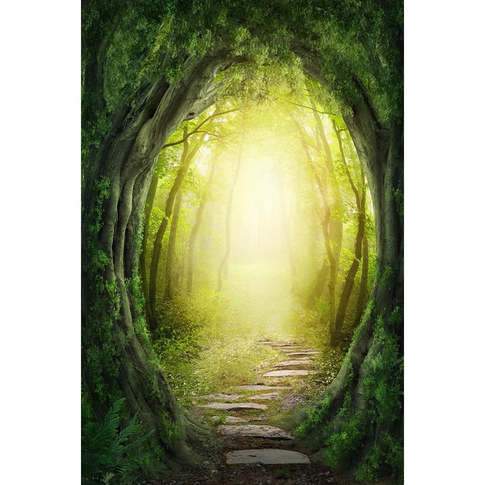 Spring Natural Scenery Forest Photography Backdrop Tropical Jungle Green Forest Tree Adventure Baby Portrait Photo Background