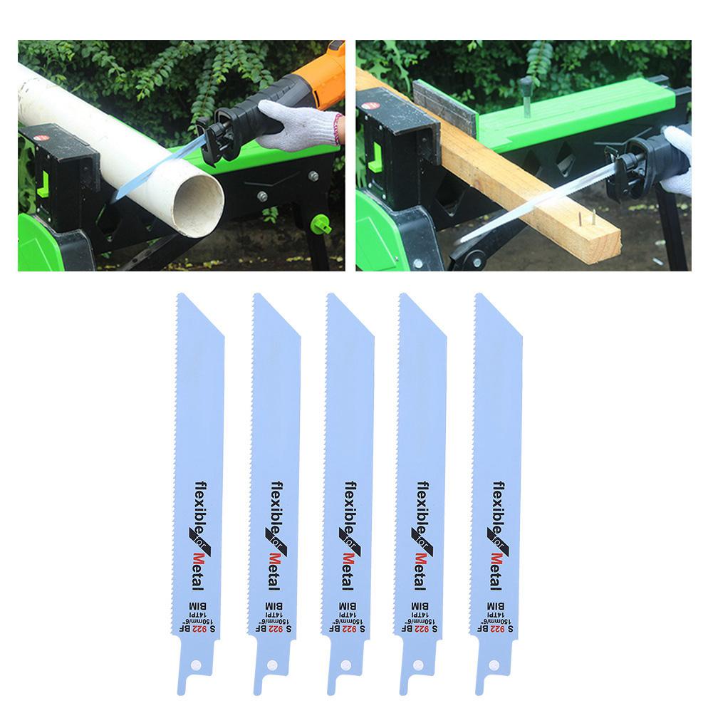 

5Pcs Metal Reciprocating Saw Blade Woodworking Cutter Kit Power Tool 150mm 5.9inS922EF
