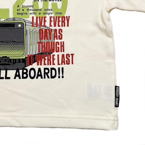 Kiejun Kids' JR Yamanote Line Train E235 JR East Railroad Crossing Sweatshirt, Long Sleeve, Boys, 100-130cm, K660 (110, Off-White)