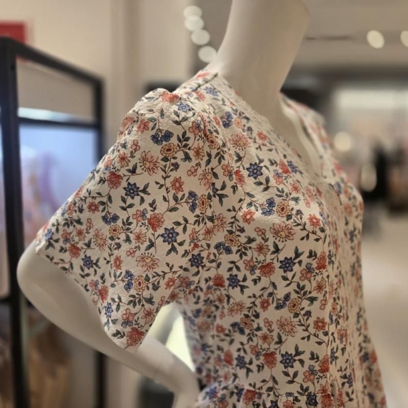 Triumph Red Flower Border Short Sleeve Dress  Tfwop224 