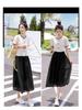 2025 Plus Size Women's Slimming Short Sleeve Lace Top - New French Style