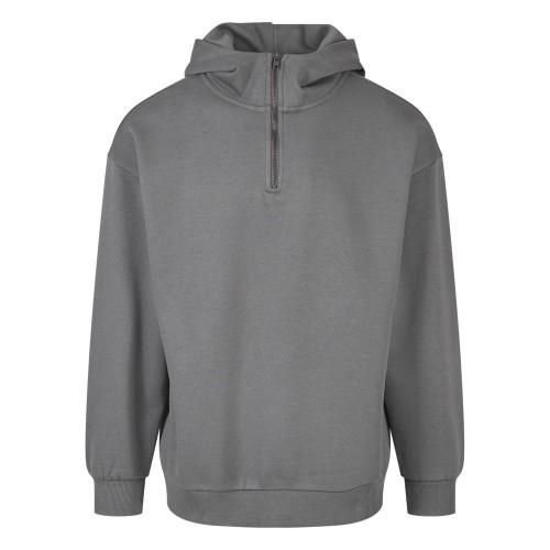 Urban Classics Mens Zip Neck Hoodie