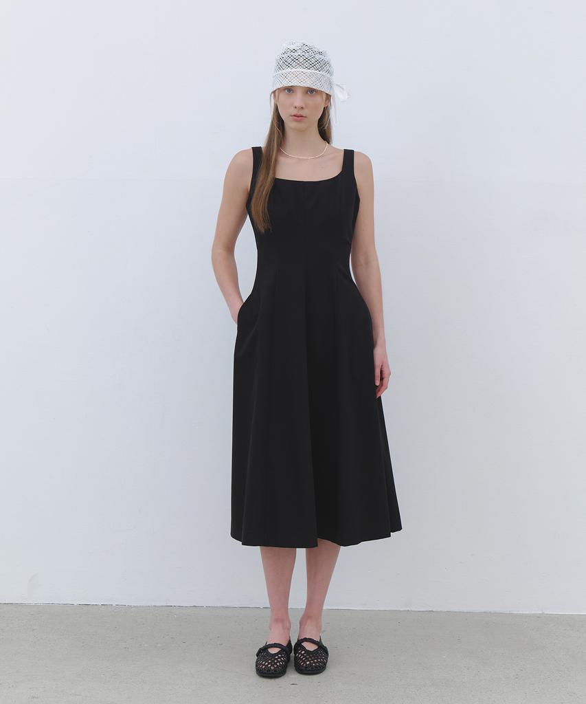 CLUNY Modern Bustier Long Sleeveless Dress - Black