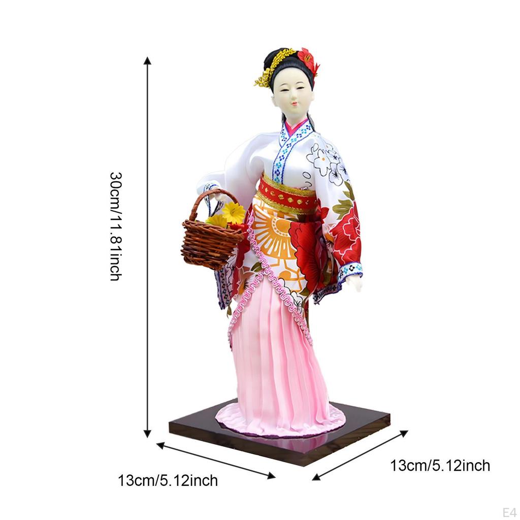 30cm Handmade Chinese Silk Makeup Figurine, Traditional Decoration for Home, Office Or