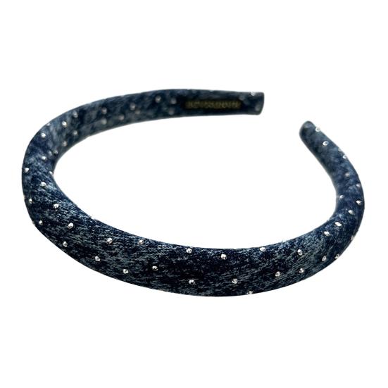 

Women Headband Sparkling Rhinestones Bowknot Decor Hair Hoop Versatile Hair Decoration Party Outing Gatherings Hair 4 темно-синього кольору