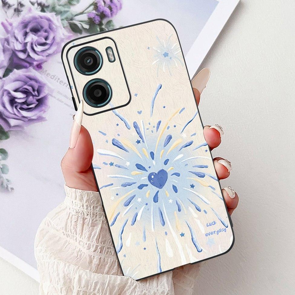 For Motorola Moto G05 Case E15 Silicone Cute Cat Fashion Flowers Cool Painted Back Cover For Motorola Moto E15 Phone Case Bumper
