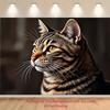 2D Realistic Tabby Cat Backdrop Cloth, Pet Portrait Photography Background
