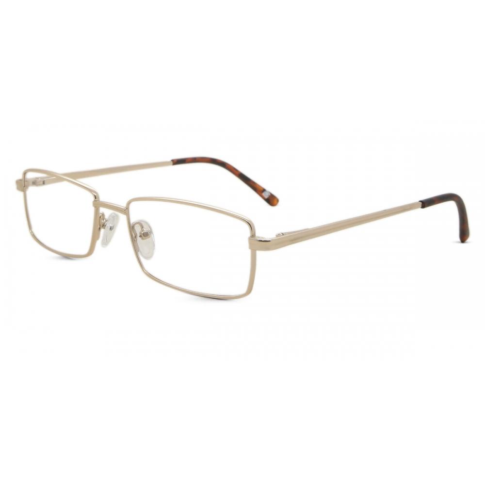Full Rim Rectangle Gold Smartbuy Collection Leyton 510e Fashion Unisex Eyeglasses