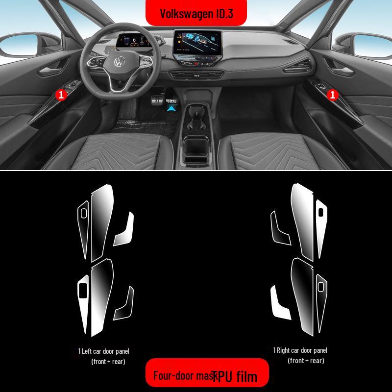 Volkswagen ID3 Center Console Protection Film: Fits 26 Models, Includes Navigation Screen Tempered Glass.