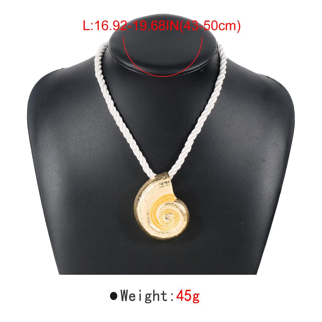 Tooxika Fashion Exaggerated Conch Pendant Necklace Personalised Vintage Ocean Style Geometric Necklace