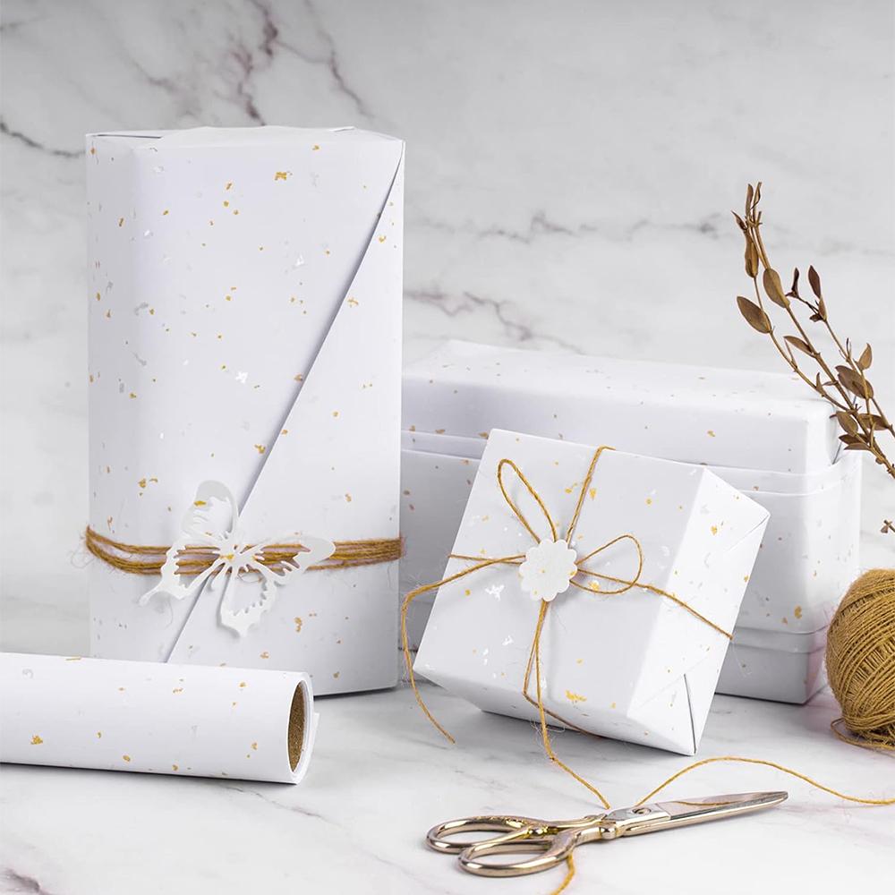 Premium Large Roll Hot Stamping Gift Wrapping Paper Elegant Gift Packaging for Wedding Birthday Christmas Valentine'sDay NewYear