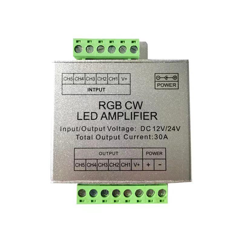 DC5V12V/24V Single Color/RGB/RGBW/RGBWW RGB+CCT LED Amplifier Controller 12A/24A/30A/50A 1CH/3CH/4CH/5CH Strip Power Repeater
