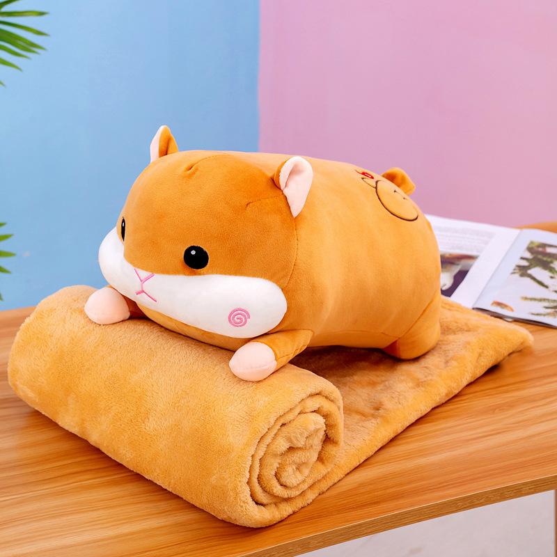 Kreative Tier-Klimaanlagendecke Überwurf Kissen mit Decke Puppe Plüschtier Mittagspausendecke Kinder- und Mädchengeschenk