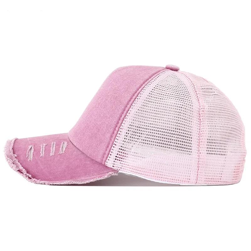 2024 New Summer Women's Black White Pink 5 Panel Baseball Cap with Breathable Mesh Trucker Snapback Hats for Men Women Gorros