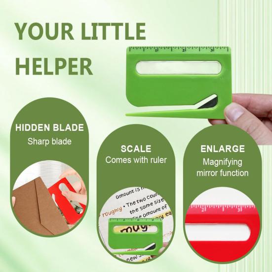 3/6Pcs Envelope Opener Compact Size Portable Lightweight Envelope Slitter Smooth Email Opening Device